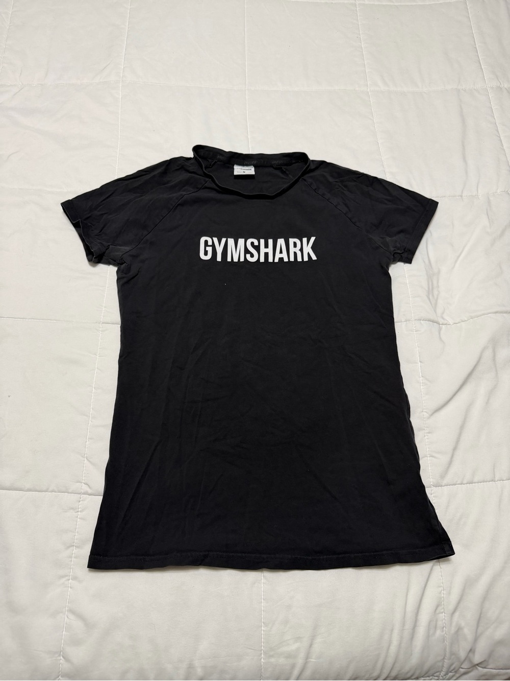 Gymshark Black Tee with White Logo